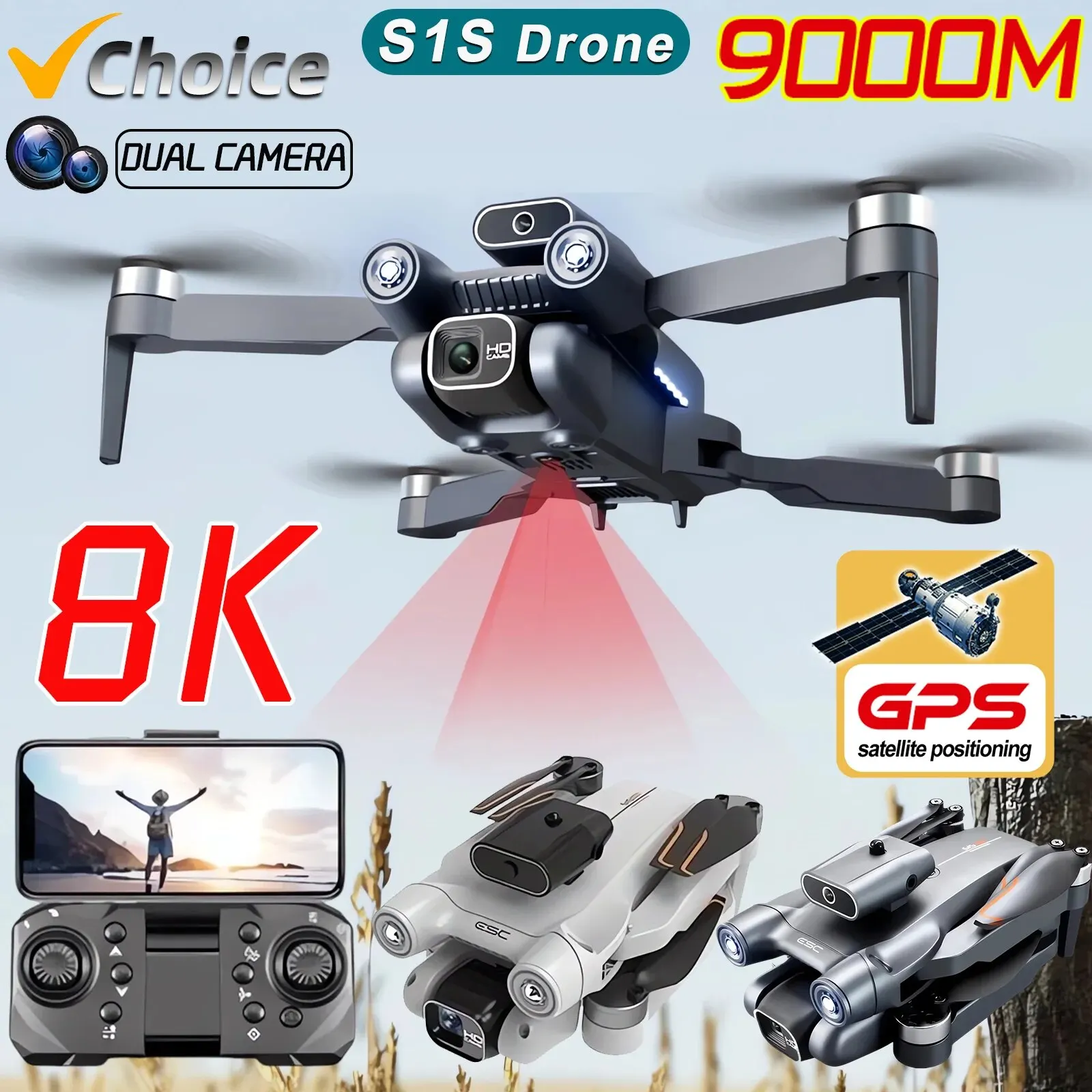 Yeni S1S 5G GPS Drone kamera 8 - Drone Gimbal Brushless incelemesi ve fiyatı