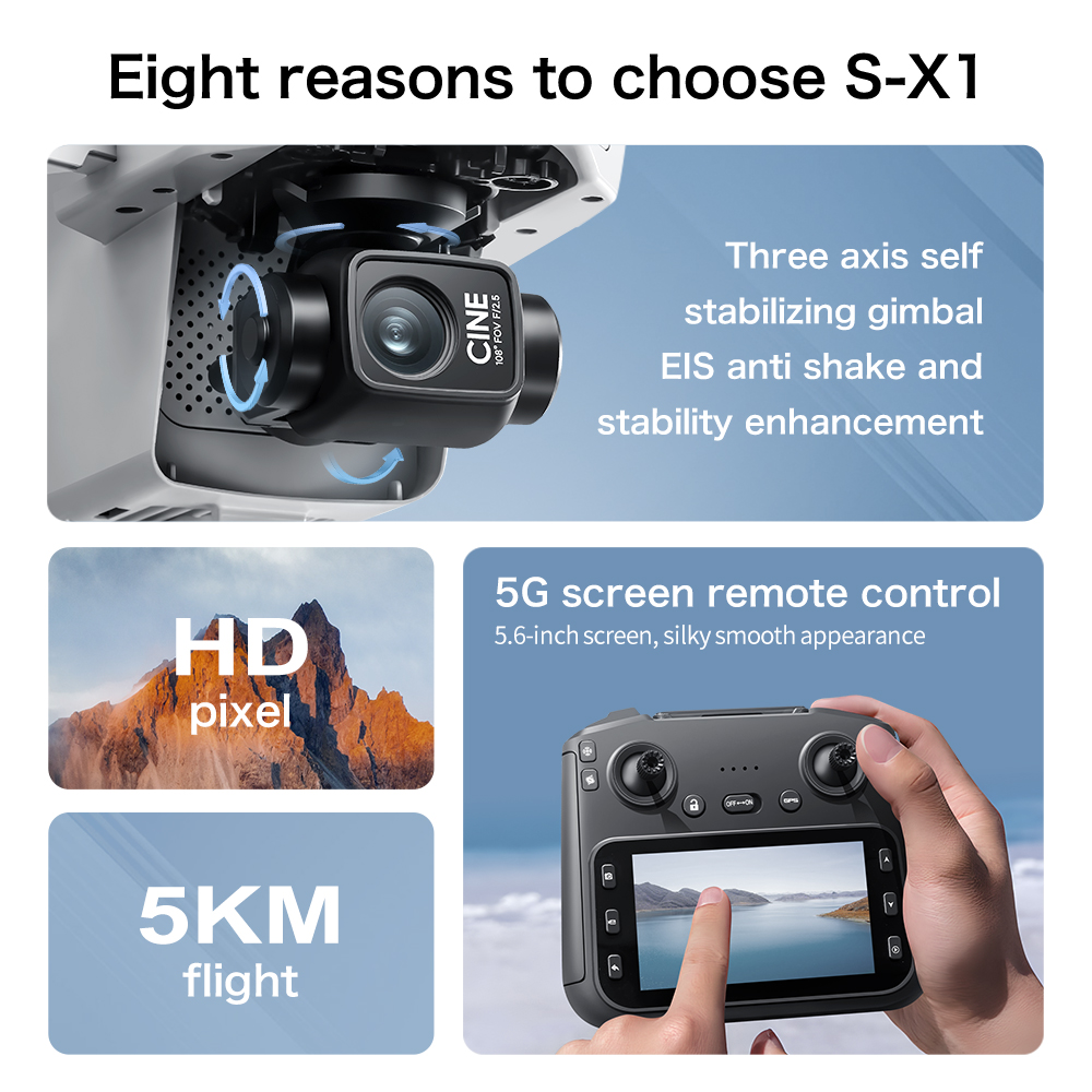 En İyi Fırsat S-X1 MAX GPS Dro - Drone Gimbal 3 Axis incelemesi ve fiyatı